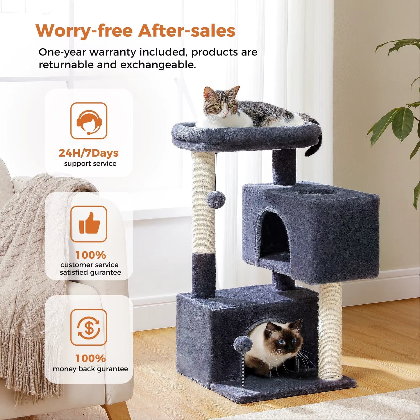 Cat Tree for Large Cats Cat Tower for Indoor 